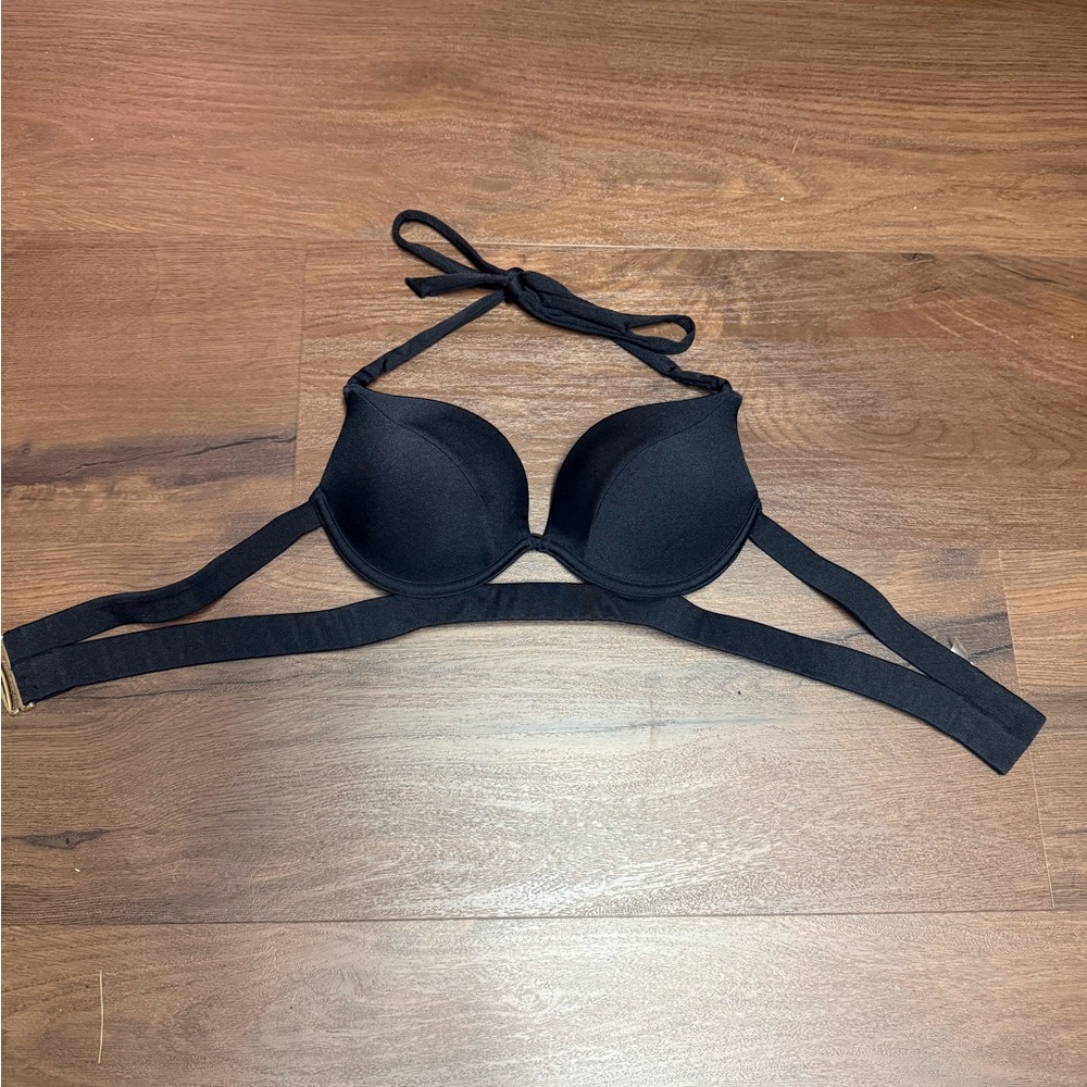Victoria's Secret Women's 34A Black Push Up Halter Bikini Top